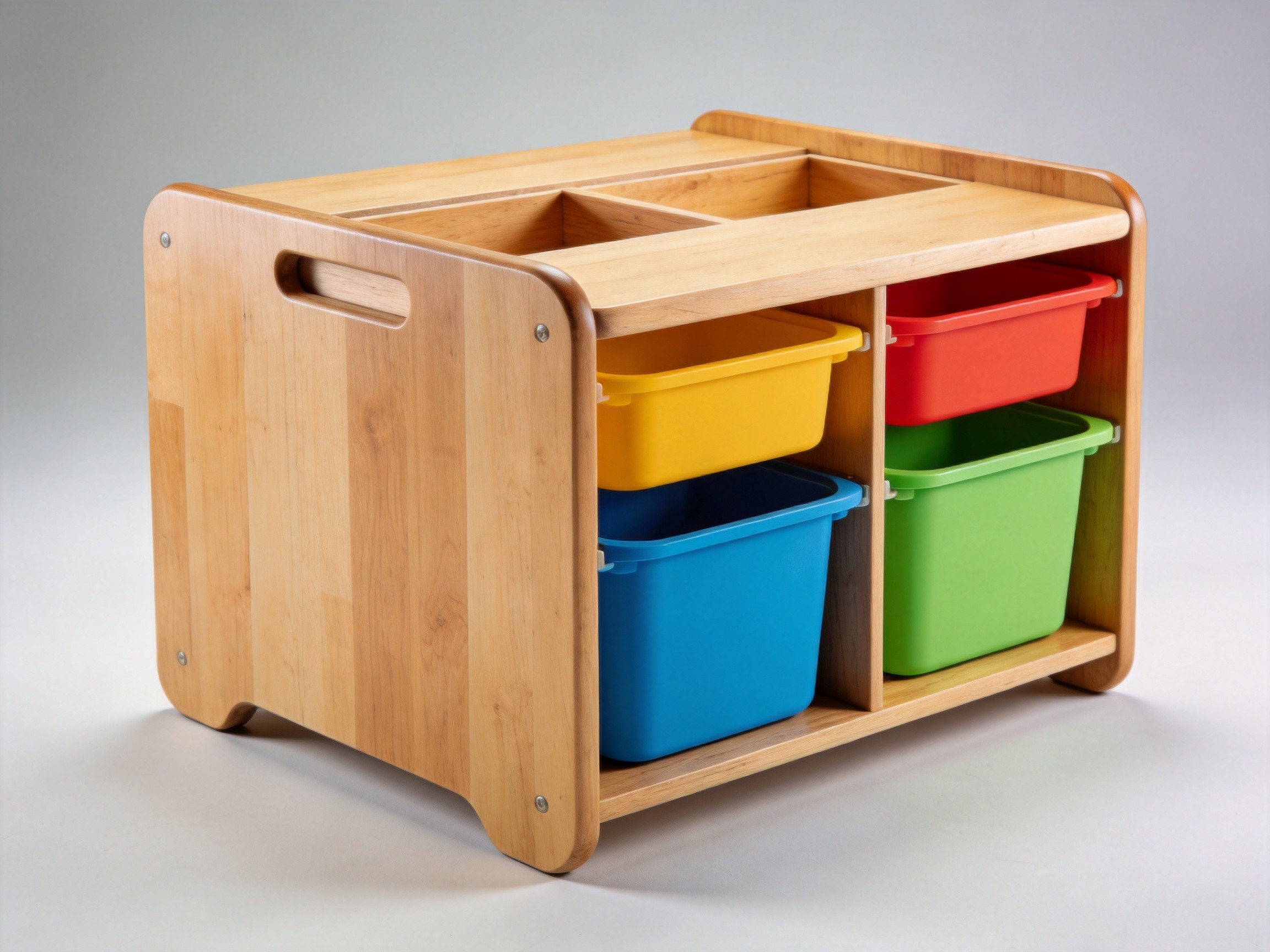 Wooden Kids Activity Table With Storage Bins