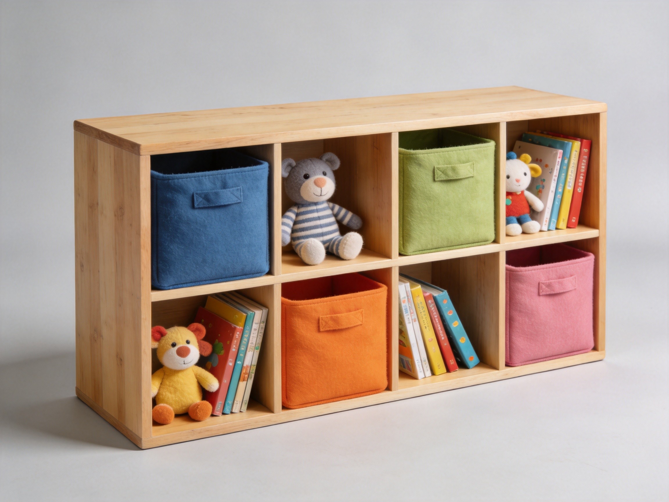 Kids Cubby Bookshelf With Toy Bins